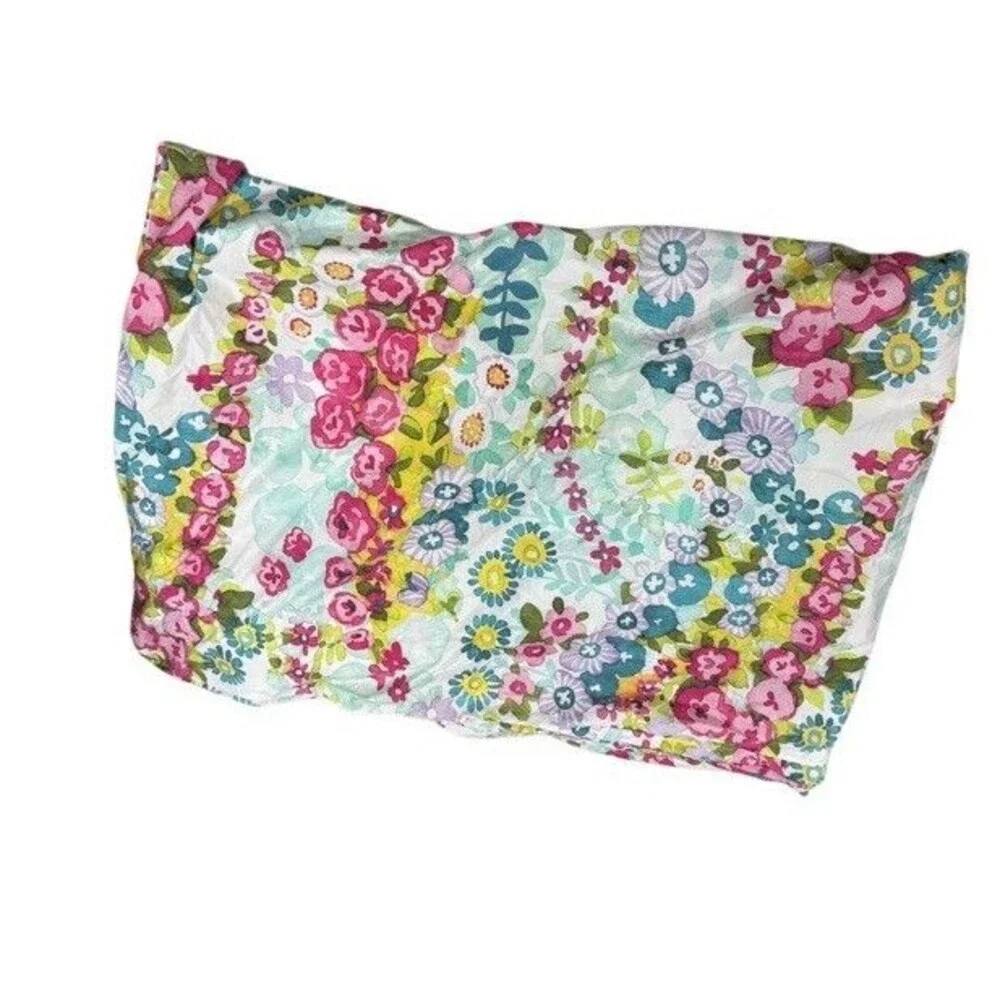Pottery Barn Watercolor Floral Print Twin Cotton Duvet Bohemian Beautiful Blooms